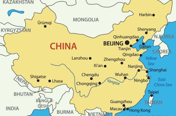 China map in Asian نقشه چین