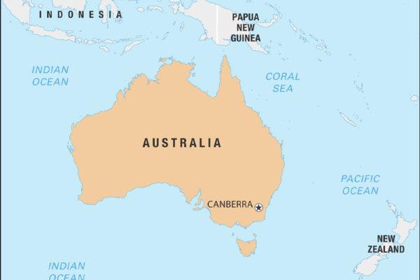 نقشه استرالیا Australia map in Europe 