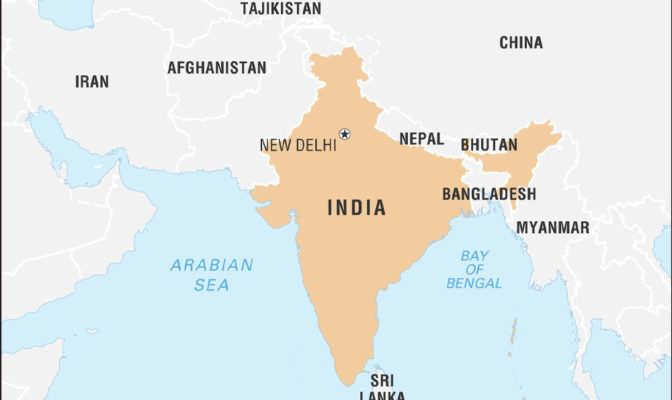 نقشه هند India Map in Asian